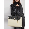 image:imageBOSTANTEN Briefcase for Women 156 inch Leather Laptop Bag Vintage Slim Lawyer Business Bag Stylish Work PurseFbeigeblack
