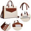 image:imageBOSTANTEN Briefcase for Women Laptop Tote 156 Inch Genuine Leather Handbag Work Bag BeigeAbeigebrown