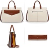 image:imageBOSTANTEN Briefcase for Women Laptop Tote 156 Inch Genuine Leather Handbag Work Bag BeigeAbeigebrown