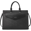 image:imageBOSTANTEN Briefcase for Women Laptop Tote 156 Inch Genuine Leather Handbag Work Bag BeigeCblack