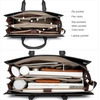image:imageBOSTANTEN Briefcase for Women Laptop Tote 156 Inch Genuine Leather Handbag Work Bag BeigeCblack