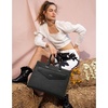 image:imageBOSTANTEN Briefcase for Women Laptop Tote 156 Inch Genuine Leather Handbag Work Bag BeigeCblack