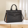 image:imageBOSTANTEN Briefcase for Women Laptop Tote 156 Inch Genuine Leather Handbag Work Bag BeigeCblack
