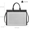 image:imageBOSTANTEN Briefcase for Women Laptop Tote 156 Inch Genuine Leather Handbag Work Bag BeigeCblack