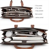 image:imageBOSTANTEN Briefcase for Women Laptop Tote 156 Inch Genuine Leather Handbag Work Bag BeigeDblackbrown