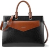 image:imageBOSTANTEN Briefcase for Women Laptop Tote 156 Inch Genuine Leather Handbag Work Bag BeigeDblackbrown