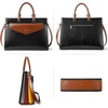 image:imageBOSTANTEN Briefcase for Women Laptop Tote 156 Inch Genuine Leather Handbag Work Bag BeigeDblackbrown