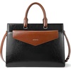 image:imageBOSTANTEN Briefcase for Women Laptop Tote 156 Inch Genuine Leather Handbag Work Bag BeigeDblackbrown