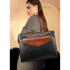 image:imageBOSTANTEN Briefcase for Women Laptop Tote 156 Inch Genuine Leather Handbag Work Bag BeigeDblackbrown
