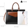 image:imageBOSTANTEN Briefcase for Women Laptop Tote 156 Inch Genuine Leather Handbag Work Bag BeigeDblackbrown