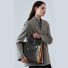 image:imageBOSTANTEN Briefcase for Women Laptop Tote 156 Inch Genuine Leather Handbag Work Bag BeigeFcrocodile Pattern Black