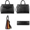 image:imageBOSTANTEN Briefcase for Women Laptop Tote 156 Inch Genuine Leather Handbag Work Bag BeigeFcrocodile Pattern Black