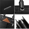 image:imageBOSTANTEN Briefcase for Women Laptop Tote 156 Inch Genuine Leather Handbag Work Bag BeigeFcrocodile Pattern Black