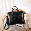 image:imageBOSTANTEN Briefcase for Women Leather 156 inch Laptop Shoulder Bag Office Work Crossbody HandbagEcrocodile Pattern Black