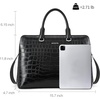 image:imageBOSTANTEN Briefcase for Women Leather 156 inch Laptop Shoulder Bag Office Work Crossbody HandbagEcrocodile Pattern Black