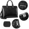 image:imageBOSTANTEN Briefcase for Women Leather 156 inch Laptop Shoulder Bag Office Work Crossbody HandbagEcrocodile Pattern Black