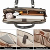 image:imageBOSTANTEN Briefcase for Women Leather 156 inch Laptop Shoulder Bag Office Work Crossbody HandbagKnew Black With Brown