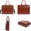 image:imageBOSTANTEN Briefcases for Men Messenger Bag Genuine Leather Laptop Bag 156 inch Office Work Tote for Buisness TravelAbrown