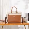 image:imageBOSTANTEN Briefcases for Men Messenger Bag Genuine Leather Laptop Bag 156 inch Office Work Tote for Buisness TravelCbrownbeige