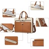 image:imageBOSTANTEN Briefcases for Men Messenger Bag Genuine Leather Laptop Bag 156 inch Office Work Tote for Buisness TravelCbrownbeige
