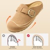 image:imageBOSTANTEN Clogs for Women Wide Width Comfortable Suede Mules with Soft Footbed and Arch Support Cute Slip On Potato ShoesBrown