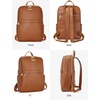 image:imageBOSTANTEN Genuine Leather 156 inch Laptop Backpack Purse for Women College Casual Backpack Travel Bag1brown