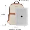 image:imageBOSTANTEN Genuine Leather 156 inch Laptop Backpack Purse for Women College Casual Backpack Travel Bag1dbeige With Brown