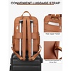 image:imageBOSTANTEN Genuine Leather 156 inch Laptop Backpack Purse for Women College Casual Backpack Travel Bag1dbeige With Brown