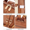 image:imageBOSTANTEN Genuine Leather 156 inch Laptop Backpack Purse for Women College Casual Backpack Travel Bag1dbeige With Brown