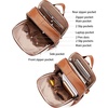 image:imageBOSTANTEN Genuine Leather 156 inch Laptop Backpack Purse for Women College Casual Backpack Travel Bag1dbeige With Brown