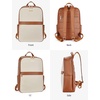 image:imageBOSTANTEN Genuine Leather 156 inch Laptop Backpack Purse for Women College Casual Backpack Travel Bag1dbeige With Brown