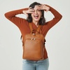 image:imageBOSTANTEN Genuine Leather Backpack Purse Casual College Travel Bags for Women3brown