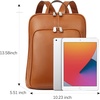 image:imageBOSTANTEN Genuine Leather Backpack Purse Casual College Travel Bags for Women3brown