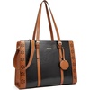 image:imageBOSTANTEN Laptop Bag for Women 156 inch Computer Leather Briefcase Vintage Work Tote HandbagBrownblack