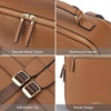 image:imageBOSTANTEN Leather Backpack 156 inch Laptop Bag Travel Casual Computer Backpack College Business Work Shoulder Bags with Trolley Sleeve for Women Men BrownBrown