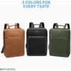 image:imageBOSTANTEN Leather Backpack 156 inch Laptop Bag Travel Casual Computer Backpack College Business Work Shoulder Bags with Trolley Sleeve for Women Men BrownOlive Green