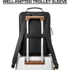 image:imageBOSTANTEN Leather Backpack 156 inch Laptop Bag Travel Casual Computer Backpack College Business Work Shoulder Bags with Trolley Sleeve for Women Men BrownBlack