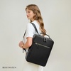 image:imageBOSTANTEN Leather Backpack 156 inch Laptop Bag Travel Casual Computer Backpack College Business Work Shoulder Bags with Trolley Sleeve for Women Men BrownBlack