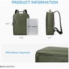 image:imageBOSTANTEN Leather Backpack 156 inch Laptop Bag Travel Casual Computer Backpack College Business Work Shoulder Bags with Trolley Sleeve for Women Men BrownOlive Green