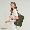 image:imageBOSTANTEN Leather Backpack 156 inch Laptop Bag Travel Casual Computer Backpack College Business Work Shoulder Bags with Trolley Sleeve for Women Men BrownOlive Green
