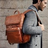 image:imageBOSTANTEN Leather Backpack for Men 156 inch Laptop Backpack Vintage Travel Office Bag Large Capacity Shoulder Bag Redbrown