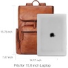image:imageBOSTANTEN Leather Backpack for Men 156 inch Laptop Backpack Vintage Travel Office Bag Large Capacity Shoulder Bag Redbrown
