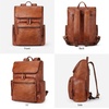 image:imageBOSTANTEN Leather Backpack for Men 156 inch Laptop Backpack Vintage Travel Office Bag Large Capacity Shoulder Bag Redbrown