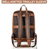 image:imageBOSTANTEN Leather Backpack for Women 156 inch Laptop Backpack Purse Casual Business Travel Computer Shoulder Bags with Trolley Sleeve Brown