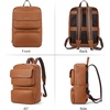 image:imageBOSTANTEN Leather Backpack for Women 156 inch Laptop Backpack Purse Casual Business Travel Computer Shoulder Bags with Trolley Sleeve Brown