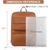 image:imageBOSTANTEN Leather Backpack for Women 156 inch Laptop Backpack Purse Casual Business Travel Computer Shoulder Bags with Trolley Sleeve Brown
