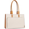 image:imageBOSTANTEN Leather Briefcase for Women Vintage 156 inch Laptop Bag for Women Business Tote Shoulder HandbagBeige