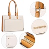 image:imageBOSTANTEN Leather Briefcase for Women Vintage 156 inch Laptop Bag for Women Business Tote Shoulder HandbagBeige
