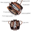 image:imageBOSTANTEN Leather Briefcase for Women Vintage 156 inch Laptop Bag for Women Business Tote Shoulder HandbagBrown