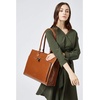 image:imageBOSTANTEN Leather Briefcase for Women Vintage 156 inch Laptop Bag for Women Business Tote Shoulder HandbagBrown